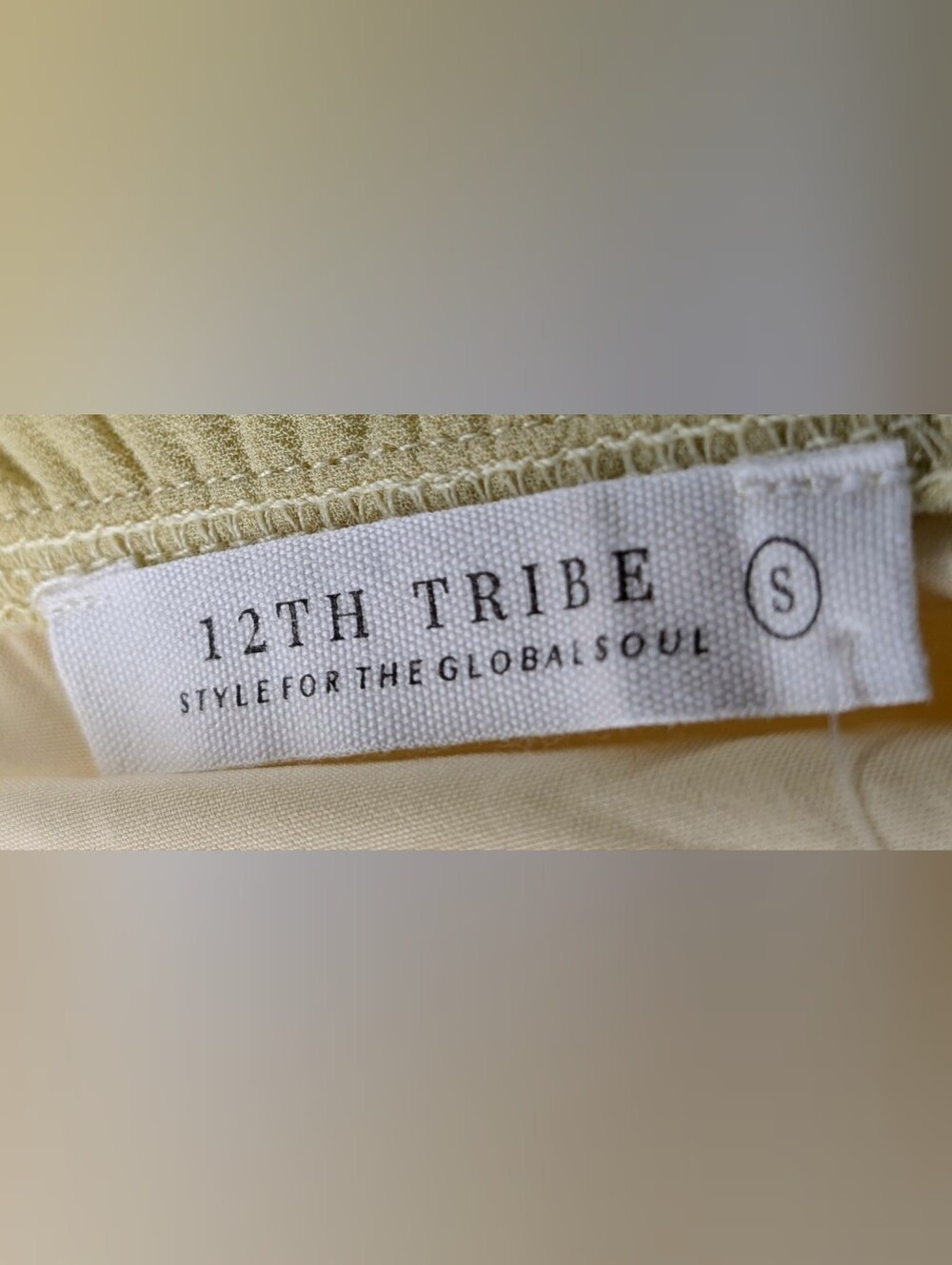 12th Tribe • Panama Baby Yellow Chiffon Top NWT - Picture 5 of 6